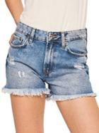 Mango Iconic Frayed Denim Shorts