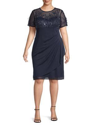 Xscape Plus Embellished Shift Dress