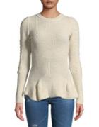 Miss Selfridge Cable-knit Peplum Sweater