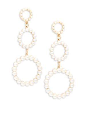 Design Lab Graduated Bead-hoop Linear Earrings