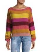 Free People Candyland Boatneck Striped Sweater