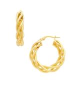 Lord & Taylor 14k Yellow Gold Twisted Hoop Earrings