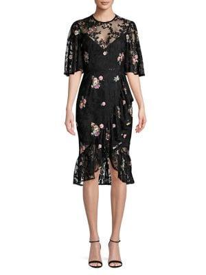 Cooper St Floral Lace Wrap Dress