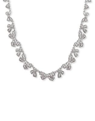 Jenny Packham Crystal Bow Tie Collar Necklace