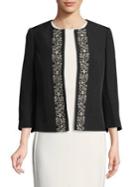 Nipon Boutique Embroidered Open Jacket