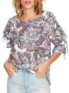 1.state Ruffled Edge Tie-sleeve Blouse