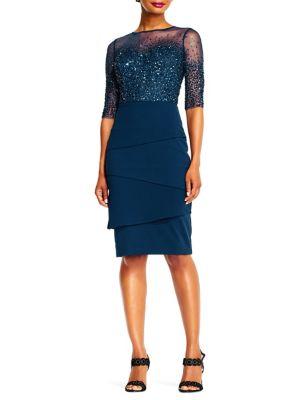 Adrianna Papell Beaded Short Dress