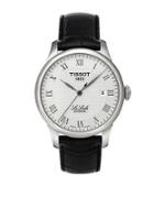 Tissot Mens Silvertone And Leather Watch