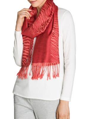 Olsen Modern Folk Fringe-trim Scarf