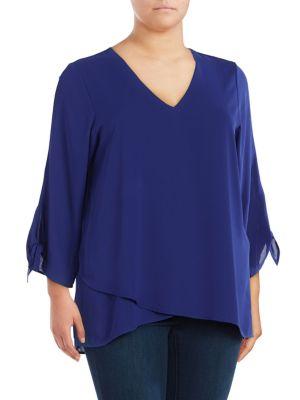 Karen Kane Plus Crossover Top With Ties