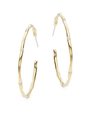 Nadri Crystal-accented Scalloped Hoop Earrings