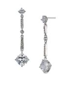 Carolee Social Soiree Silver And Crystal Linear Earrings