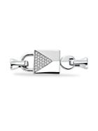 Michael Kors Sterling Silver And Crystal Padlock Interchangeable Cord Bracelet
