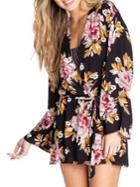 Billabong Long-sleeve Floral Cover-up