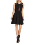 Bcbgeneration Lace Trimmed Fit-and-flare Dress