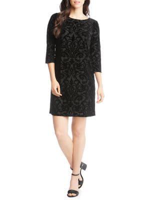 Karen Kane Burnout Velvet Shift Dress