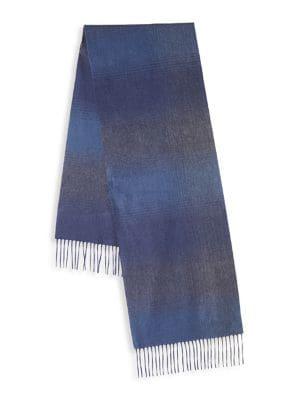 Black Brown Ombre Plaid Cashmere Scarf