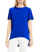 Vince Camuto Petite Jewelneck Short-sleeve High-low Blouse