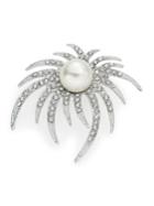 Design Lab Faux Pearl And Crystal Brooch