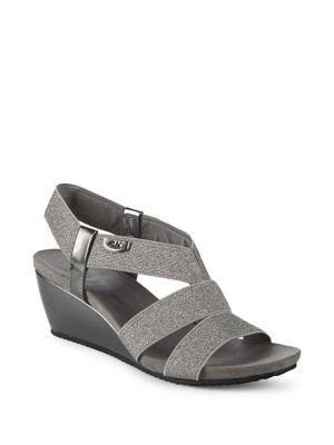 Anne Klein Cabrini Metallic Strappy Sandals