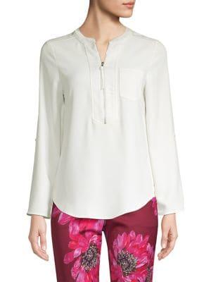 Trina Turk Kaiko Half-zip Front Blouse