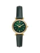 Fossil Carlie Mini Goldtone Stainless Steel & Leather-strap 3-hand Watch