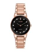 Citizen Axiom Diamond Pink Goldtone Stainless Steel Bracelet Watch