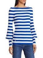 Lauren Ralph Lauren Slim-fit Striped Puffed-sleeve Sweater