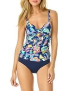 Anne Cole Twist-front Paisley Tankini Swim Top