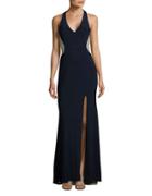 Xscape Beaded Mesh Gown