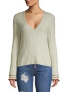 Free People V-neck Ribbed Wool Sweater
