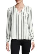 1.state Button Front Striped Blouse