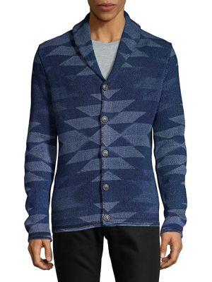 Lucky Brand Shawl Collar Printed Sweater