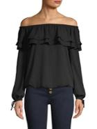 Michael Michael Kors Off-the-shoulder Ruffle Top