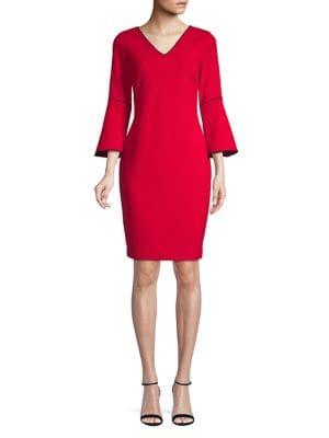 Calvin Klein Flared-sleeve Sheath Dress