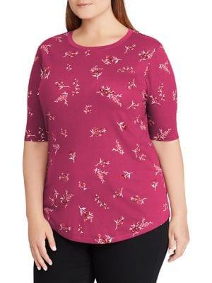Lauren Ralph Lauren Plus Printed Jersey Top