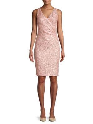 Vince Camuto Sequin V-neck Sheath Dress