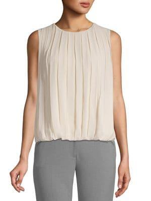 Calvin Klein Pleated Bubble Hem Blouse
