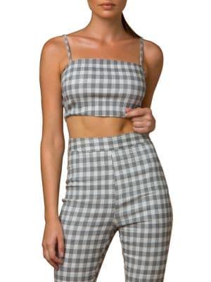 Tiger Mist Zanda Bodycon Checkered Top