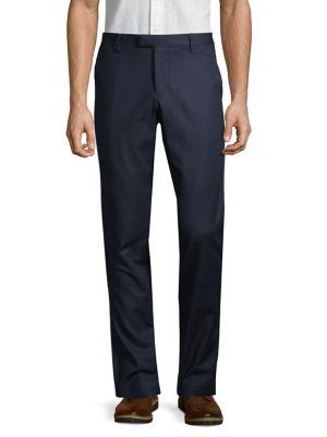 Michael Kors Striped Cotton Blend Flat-front Pants