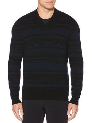 Perry Ellis Winter Cotton Bubble Stitch Long Sleeve Sweater