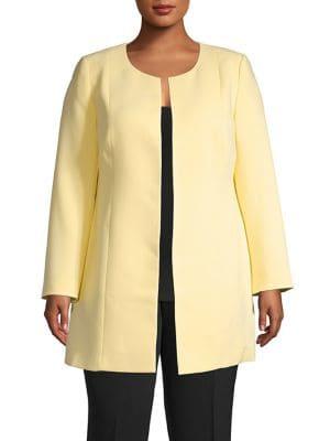 Kasper Plus Classic Open-front Blazer