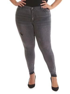 La La Anthony Mid-rise Whiskered Jeans