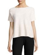Eileen Fisher Petite Ribbed Linen-cotton Top