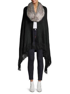 Lauren Ralph Lauren Faux Fur-trimmed Ruana