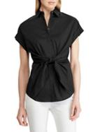 Lauren Ralph Lauren Tie-front Cotton-blend Shirt