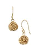 Lord & Taylor 18kt Gold Knotted Ball Drop Earrings