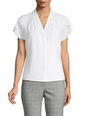 Calvin Klein Petite Chiffon Short-sleeve Top