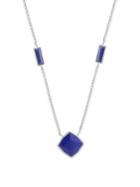 Nes Group Lapis And Sterling Silver Embellished Pendant Necklace