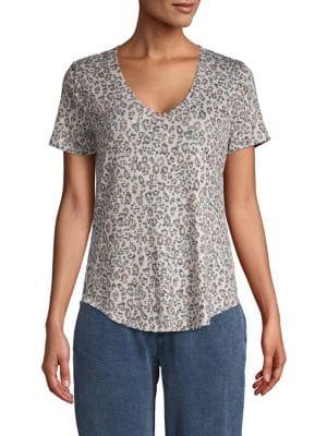 White Crow Leopard-print High-low Tee
